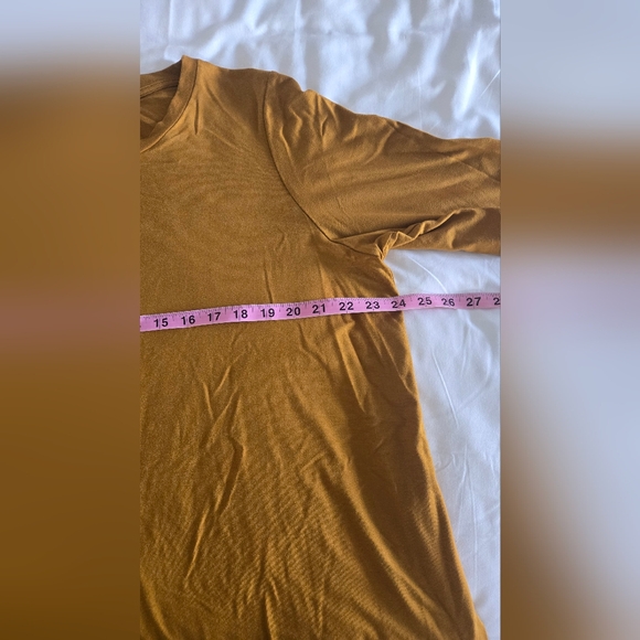 EILEEN FISHER Women Mustard Yellow T-Shirt Tunic Size 1X Ovetsized 1/4 Sleeves - Picture 5 of 9